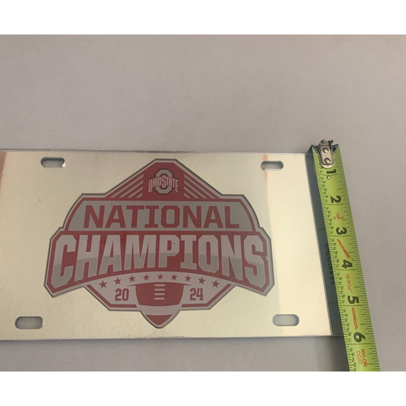 Craftique Ohio State 2024 Silver Mirrored National Champions License Plate - Picture 3 of 7